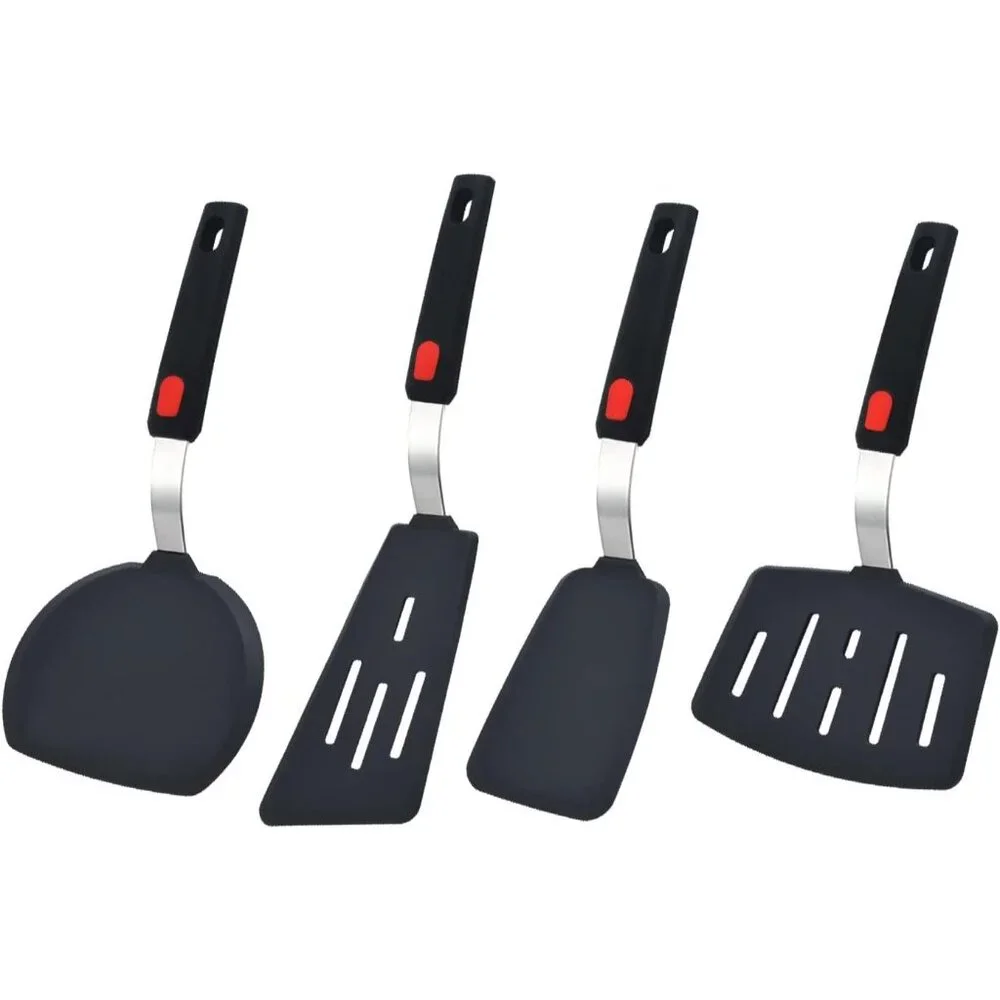 4-Pack SpatulasHeat Resistant Set Nonstick Cooking Utensils BPA Free Rubber